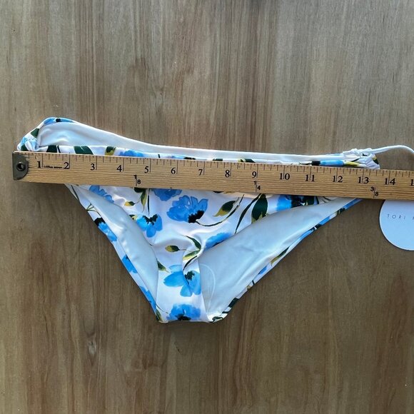 TORI PRAVER CAILA BOTTOM Women’s Floral Ruched Sides Lined Bikini Bottoms sz S - Picture 6 of 6